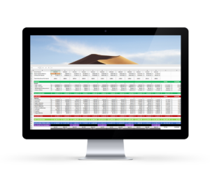 E & E Services Profit & Loss Spreadsheet Designed by Paris on iMac